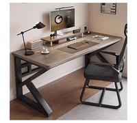 Moderno escritorio ejecutivo para computadora para oficina en casa y juegos, patas de acero al carbono negro/blanco, 140 x 60 cm, muebles elegantes de negocios para estudio y dormitorio