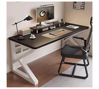 Moderno escritorio ejecutivo para juegos con patas de acero al carbono, elegante mesa de computadora para oficina en casa para estudio y dormitorio, acabado blanco, 140 x 60 cm