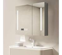 Moderno espejo de baño con luz LED antivaho que ahorra espacio, diseño de armario con control táctil, espejo Vani para espacios Ele