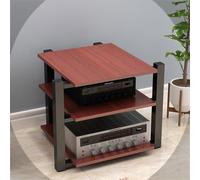 Moderno estante de audio HiFi con soporte amplificador de madera, soporte multimedia AV y estantes de almacenamiento multimedia de 3 niveles, estante de componentes estéreo y reproductor de CD para