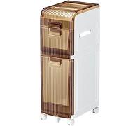 Moderno estante de baño delgado de 4 niveles con gabinete de almacenamiento de papel higiénico impermeable, fácil montaje, diseño móvil para espacios pequeños