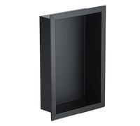 Moderno estante de ducha de acero inoxidable para baño, cocina, dormitorio, no requiere azulejos, diseño elegante y ahorra espacio, fácil instalación, color negro