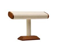 Moderno estante de exhibición de joyas, base de madera de nogal, acabado gris/beige, tubo plano, organizador de joyas cerrado para accesorios decorativos multiescena, フリーサイズ