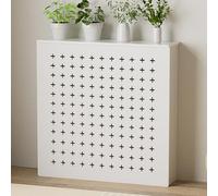 Moderno estante de madera blanca para radiador, elegante decoración del hogar y solución de almacenamiento para sala de estar y baño, se adapta a radiadores estándar (31 x 31 x 8 pulgadas)