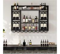 Moderno estante de metal montado en la pared para el hogar, restaurante, bar, estilo industrial, estante colgante negro, 140 x 25 x 70 cm, perfecto para los amantes del vino
