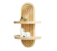 Moderno estante de pared boho - Estantes flotantes estéticos boho para pared | estantes de madera para pared | Vintage Decorative Rainbow Arch Organizer | Expositor estético para el armario de entrada