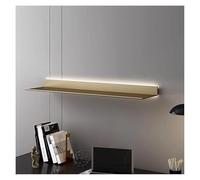 Moderno estante de pared de aluminio en forma de L con iluminación LED, estantes flotantes creativos de metal para decoración del hogar (oro 90 cm)