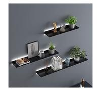Moderno estante de pared flotante LED para plantas y decoración, exhibición creativa de metal con luz incorporada, estante de almacenamiento montado en la pared para decoración del hogar, estante de