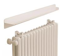 Moderno estante flotante de metal blanco para radiador, 15 cm de ancho y 200 cm de largo, maximiza el espacio de almacenamiento para cubiertas de radiadores, armarios y decoración