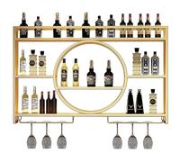 Moderno estante redondo de metal para colgar en la pared de gran capacidad, para cocina y bar, elegante almacenamiento de botellas de licor, 140 x 15 x 80 cm