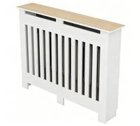 Moderno estante vertical para radiador, color blanco, para decoración de sala de estar, 100 x 100 x 25 cm, elegante acento para el hogar