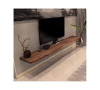 Moderno Estantes flotantes debajo de televisores, estantería pared estable madera pino, almacenamiento estilo granja rústica for sala estar, dormitorio, estudio Consola de TV(Bruin,200x35x4.7cm)