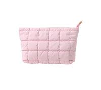 Moderno estuche de cosméticos acolchado multiusos portátil para cosméticos, esenciales, superficies texturizadas, resistente, de poliuretano, impermeable, bolsa de almacenamiento de maquillaje, b