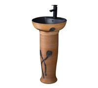 Moderno fregadero de cocina de cerámica, lavabo de pie para baño y balcón, diseño integrado, elegante fregadero de cocina para uso doméstico