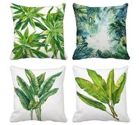 Moderno Funda Cojin 65X65 Árbol Fundas Cojines Exterior Suave Cuadrado Cushion Covers Lavables con Cremallera Invisible para Salon Sofa Primavera Verano Patio Jardín Cushion Covers Juego de 4 21X-8