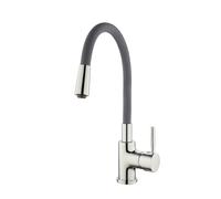 Moderno Grifería Cocina En Cromo Con Flexible Gris Manguera Grifo Agua