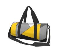 Moderno Gris Amarillo Y Negro Geométrico, Bolsa de Viaje de Gran Capacidad, Bolso Redondo, Bolsa de Viaje Deportiva, Bolsa de Mano, Bolsa de Fitness