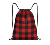 Moderno Gym Bag Lindo Cuadro Rojo Navideño Mochila con Cordón Lavar A Máquina Bolsa De Deporte para Colegio, Playa, Viajes