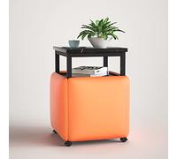 Moderno juego de asientos de cubo con ruedas giratorias y mesa de café, taburetes otomanos apilables para sala de estar y oficina en casa, ahorro de espacio y elegante solución de muebles