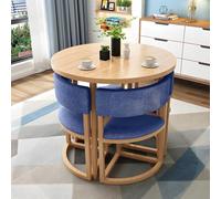 Moderno juego de comedor con 4 sillas, mesa redonda para sala de estar, cocina, sala de conferencias, diseño de perfil bajo, mesa de comedor compacta y sillas A18