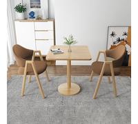 Moderno juego de comedor de 3 piezas para 2 mesas cuadradas y 2 sillas de tela, mesa de cocina con 2 taburetes de bar, elegante diseño amarillo para el hogar y la oficina