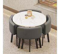 Moderno juego de comedor de 5 piezas con mesa y banco que ahorra espacio, mesa de cocina y sillas para espacios pequeños, ideal para zonas de comedor y rincones de cocina