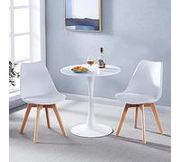 Moderno juego de comedor redondo para 24 personas, elegante mesa y sillas en blanco y negro de 60/70/80 cm, muebles de cocina y comedor perfectos para uso doméstico y de oficina