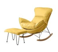 Moderno juego de mecedora y taburete para sala de estar y dormitorio, sillón reclinable relajante con asiento suave para dormir, opción de color amarillo