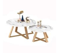Moderno juego de mesa auxiliar y mesa auxiliar que eleva tu sala de estar con este elegante y versátil juego de 2 piezas para el hogar u oficina.