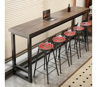 Moderno juego de mesa de bar de madera de nogal gris, isla de cocina que ahorra espacio para salas de estar estrechas, muebles de interior elegantes (100 x 40 x 105 cm)
