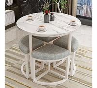 Moderno juego de mesa de café redonda de 80 x 75 cm, mesa de comedor y desayuno con sillas, elegante mesa de conferencia, muebles para cocina y sala de estar, diseño de ahorro de espacio
