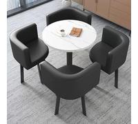 Moderno juego de mesa de centro para recepción de conferencias para 4 mesas pequeñas de comedor y oficina con sillas, ideal para salas de reuniones pequeñas y espacios de negociación, diseño elegante