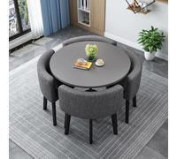 Moderno juego de mesa de comedor con 4 sillas, mesa de cocina cuadrada y redonda para 4 muebles compactos de sala de conferencias y reuniones, elegante mesa de recepción para el hogar y la oficina