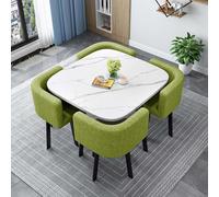 Moderno juego de mesa de comedor con 4 sillas redondas y cuadradas, mesa de conferencia, muebles de recepción, 80 cm, decoración elegante para el hogar