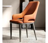 Moderno juego de mesa de comedor con asientos de espuma de alta resistencia y sillas de respaldo para el hogar, comedor, diseño de viento de lujo, color naranja