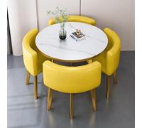 Moderno juego de mesa de comedor con sillas, juego de muebles de cocina redondos para cena, hogar, jardín, restaurante, mesa de conferencia, 31.5 x 29.5 pulgadas, diseño elegante para espacios