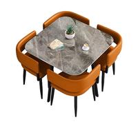 Moderno juego de mesa de comedor cuadrada con 4 sillas, muebles de cocina para espacios pequeños, mesa redonda de negociación y sillas para comedor