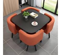 Moderno juego de mesa de comedor cuadrada - Muebles de cocina y comedor con 4 sillas, perfecto para comidas y reuniones familiares, diseño elegante y duradero para uso diario