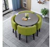 Moderno juego de mesa de comedor cuadrada redonda con 4 sillas, elegante mesa de conferencia y recepción para cocina, oficina o comedor, 80 cm