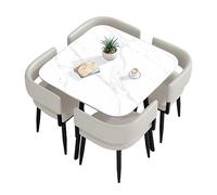 Moderno juego de mesa de comedor cuadrada/redonda para 4 muebles de 5 piezas con 4 sillas para espacios pequeños, juego de sillas de mesa de negociación
