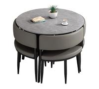 Moderno juego de mesa de comedor de 5 piezas para 4 mesas de cocina cuadradas/redondas con 4 sillas, ideal para espacios pequeños, mesa de reunión elegante para comedor