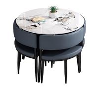 Moderno juego de mesa de comedor de 5 piezas para espacios pequeños, mesa de cocina cuadrada/redonda con 4 sillas, elegante mesa de reunión para comedor, perfecta para reuniones familiares