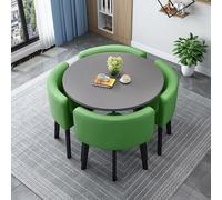Moderno juego de mesa de comedor de madera con sillas para 4 mesas de conferencias redondas/cuadradas y sillas de recepción, juego combinado para sala de estar, mesa de cocina de 31.5 pulgadas para