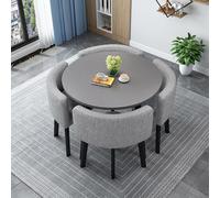 Moderno juego de mesa de comedor de madera para 4 personas con sillas, cocina y comedor, combo para sala de estar, elegante colección de muebles de decoración del hogar