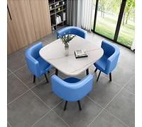 Moderno juego de mesa de comedor de negocios con sillas para sala de estar, muebles de ahorro de espacio para negociaciones de negocios, opción de color brillante