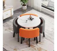 Moderno juego de mesa de comedor para 4 elegantes muebles de cocina y sala de conferencias color gris con sillas, perfecto para comedor, reuniones y áreas de recepción, talla única