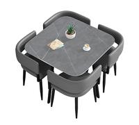 Moderno juego de mesa de comedor para 4 o 5 piezas, diseño cuadrado/redondo, perfecto para espacios pequeños, elegante mesa de comedor con sillas, juego de mesa de negociación
