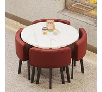 Moderno juego de mesa de comedor para 4 personas con banco, elegantes mesas de cocina para espacios pequeños y zona de comedor de cocina, incluye una mesa, cuatro sillas y un banco