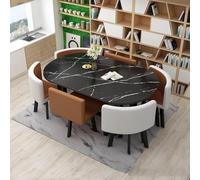 Moderno juego de mesa de comedor para 6 personas, ideal para cocina, sala de reuniones, ahorro de espacio, mesa de negociación y conferencias (marrón oscuro)