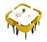 Moderno juego de mesa de comedor para muebles de cocina cuadrados o redondos de 4 a 5 piezas con 4 sillas, ideal para espacios pequeños, elegante mesa de reunión para comedor u oficina